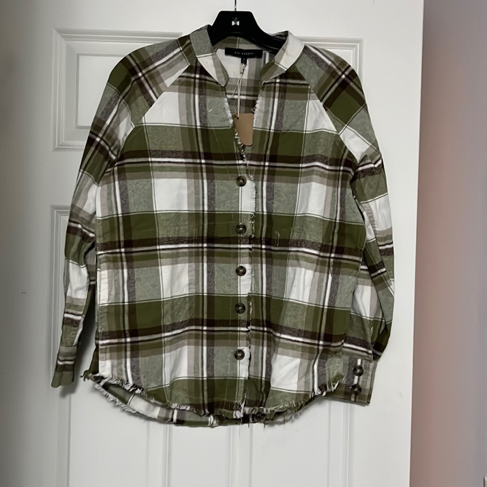 Green plaid tunic-never been worn